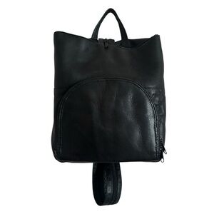 VTG. NINO BOSSI CONVERTIBLE BLACK LEATHER BACKPACK